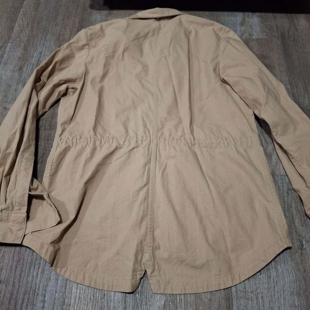 Cabelas Classic Fit Khaki Utility Jacket Drawstring Waist Outdoor Adventure Wear - Picture 2 of 7